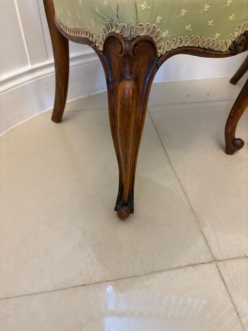 Pair of Antique Victorian Quality Carved Walnut Side Chairs - Image 11